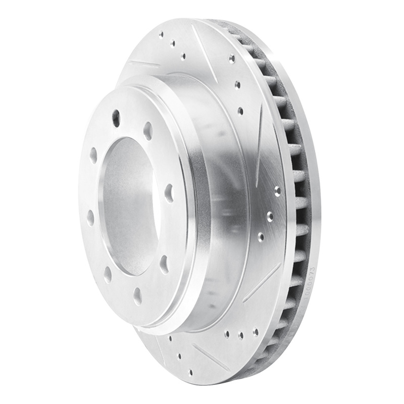 Ford E-350 Super Duty Brake Rotor (1) - Rear Right - R1 Concepts - Drilled & Slotted - Silver - `08-`25